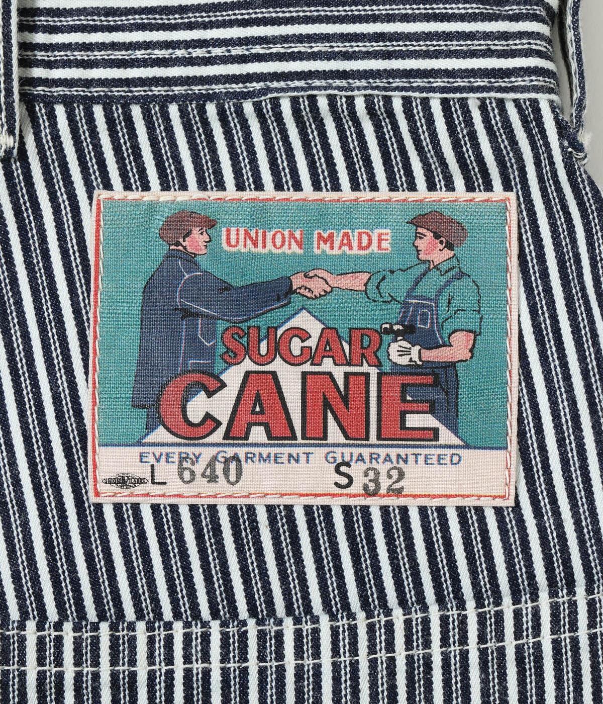 Lot No. SC52640 / FICTION ROMANCE 6oz. INDIGO STRIPE DOUBLE KNEE SHORTS