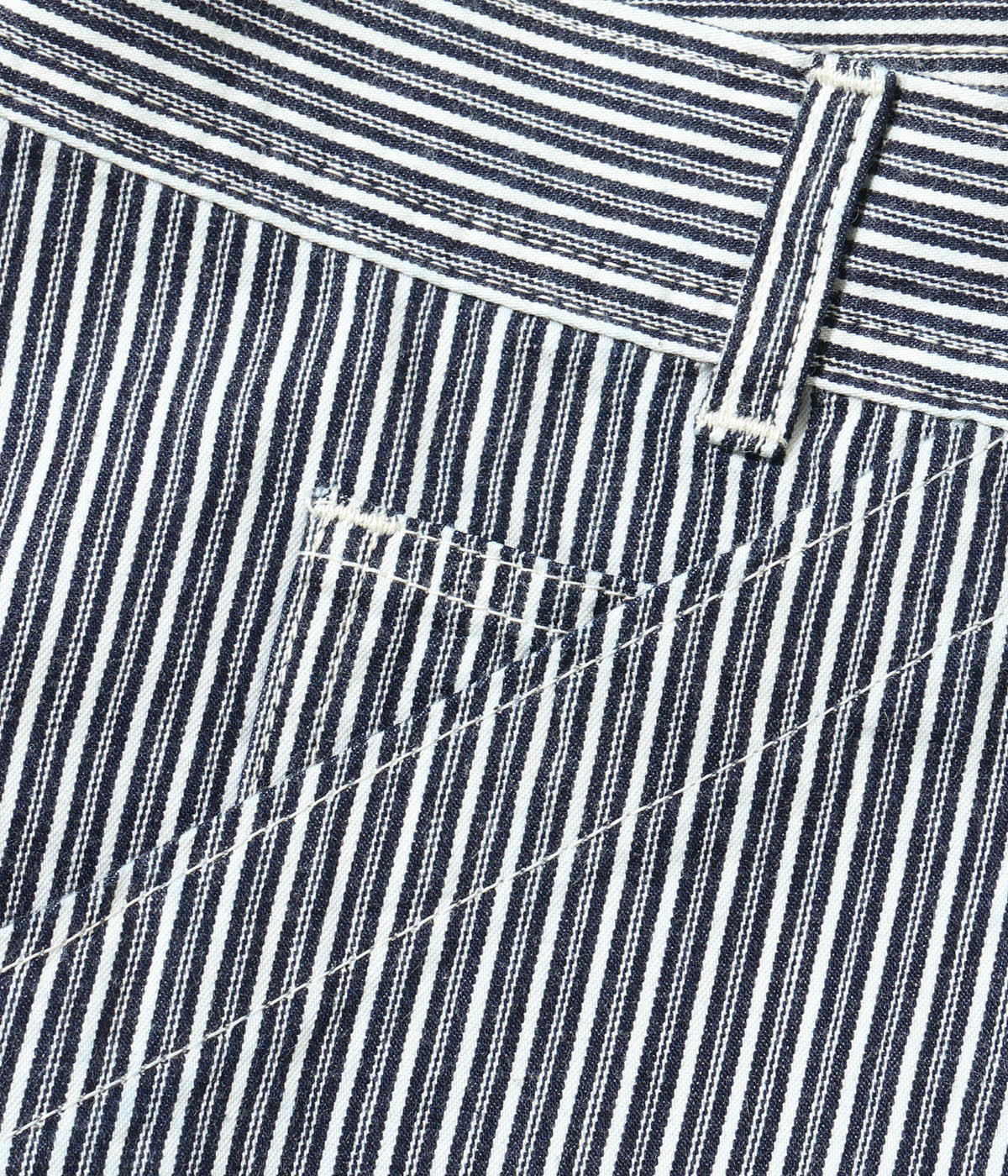 Lot No. SC52640 / FICTION ROMANCE 6oz. INDIGO STRIPE DOUBLE KNEE SHORTS