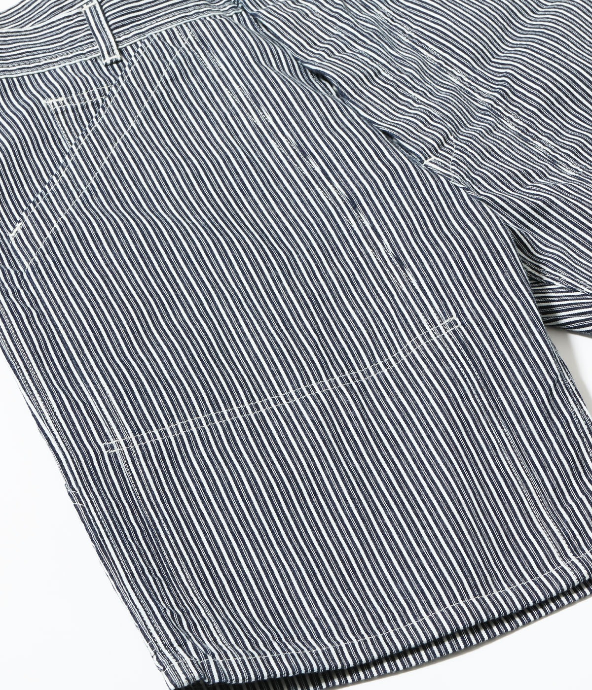 Lot No. SC52640 / FICTION ROMANCE 6oz. INDIGO STRIPE DOUBLE KNEE SHORTS