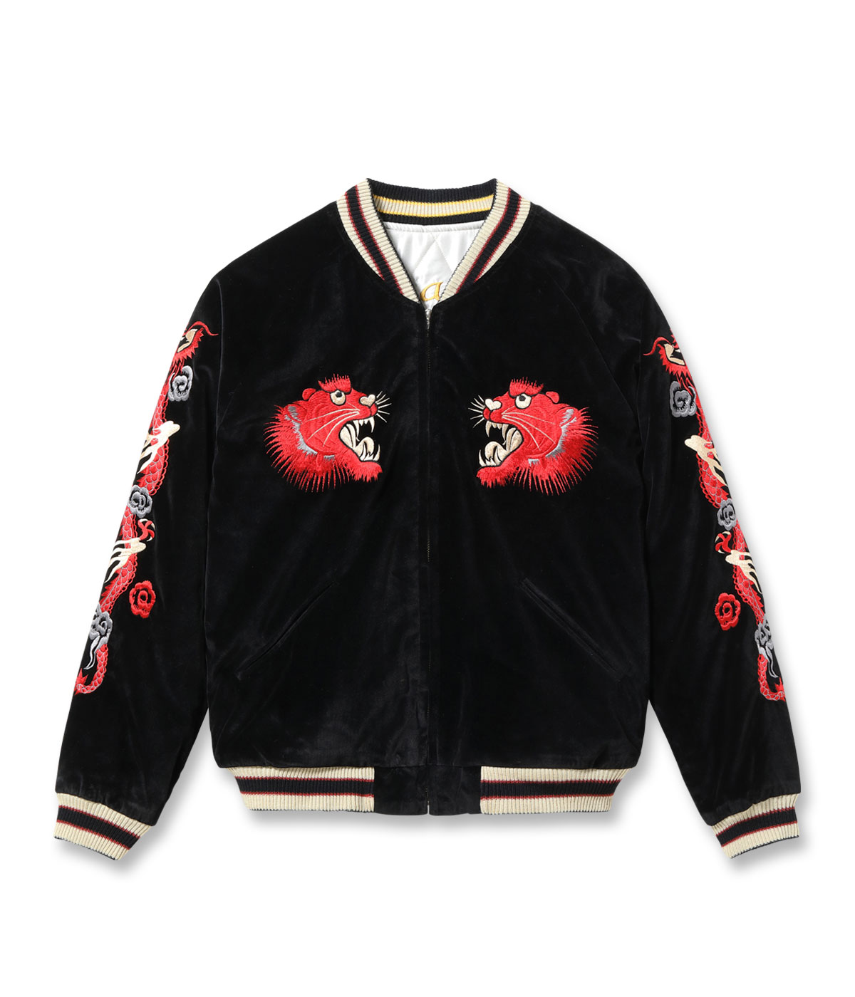 2026ǯ10��16������ / Lot No. TT15974-119 / Mid 1950s Style Velveteen Souvenir Jacket ��RED TIGER�� �� ��LANDSCAPE��