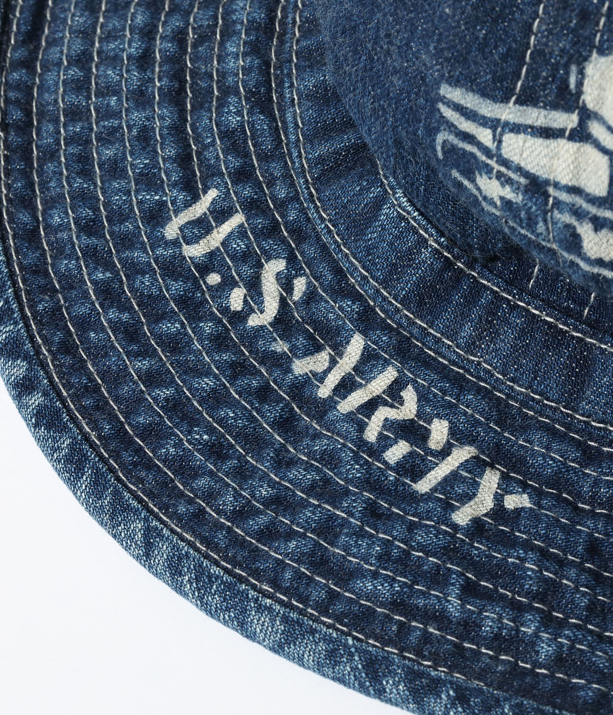 Lot No. BR02850 / HAT, WORKING, DENIM VINTAGE WASHED STENCIL