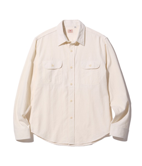 Lot No. SC27851 / WHITE CHAMBRAY WORK SHIRT (LONG SLEEVE)