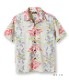 Lot No. SS38409 / COTTON LINEN SLUBYARN OPEN SHIRTS BIRD OF PARADISE & PLUMERIA