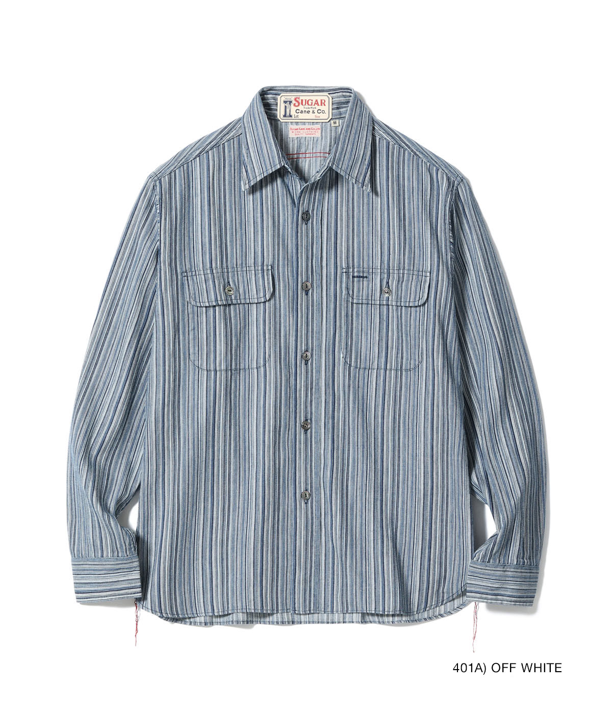 Lot No. SC29396 / FICTION ROMANCE 5.5oz. INDIGO STRIPE WORK SHIRT