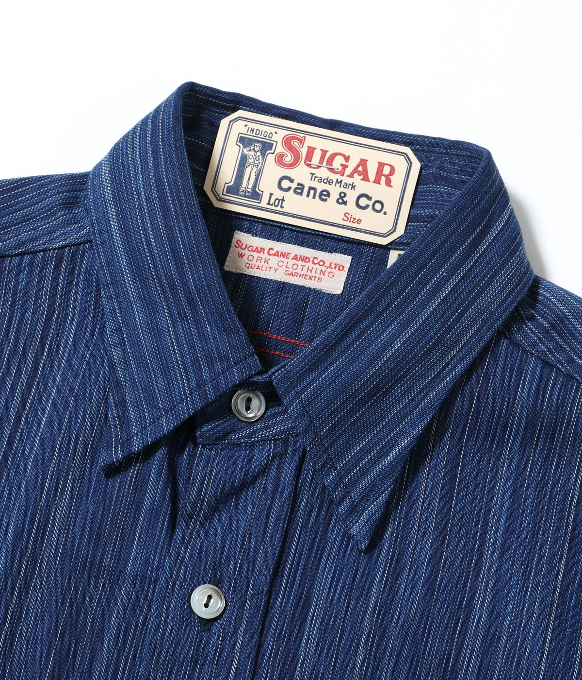 Lot No. SC29396 / FICTION ROMANCE 5.5oz. INDIGO STRIPE WORK SHIRT
