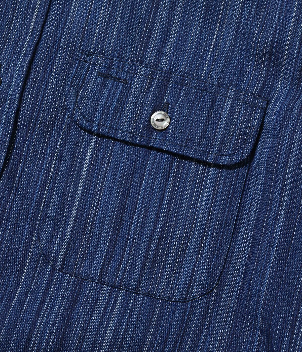 Lot No. SC29396 / FICTION ROMANCE 5.5oz. INDIGO STRIPE WORK SHIRT