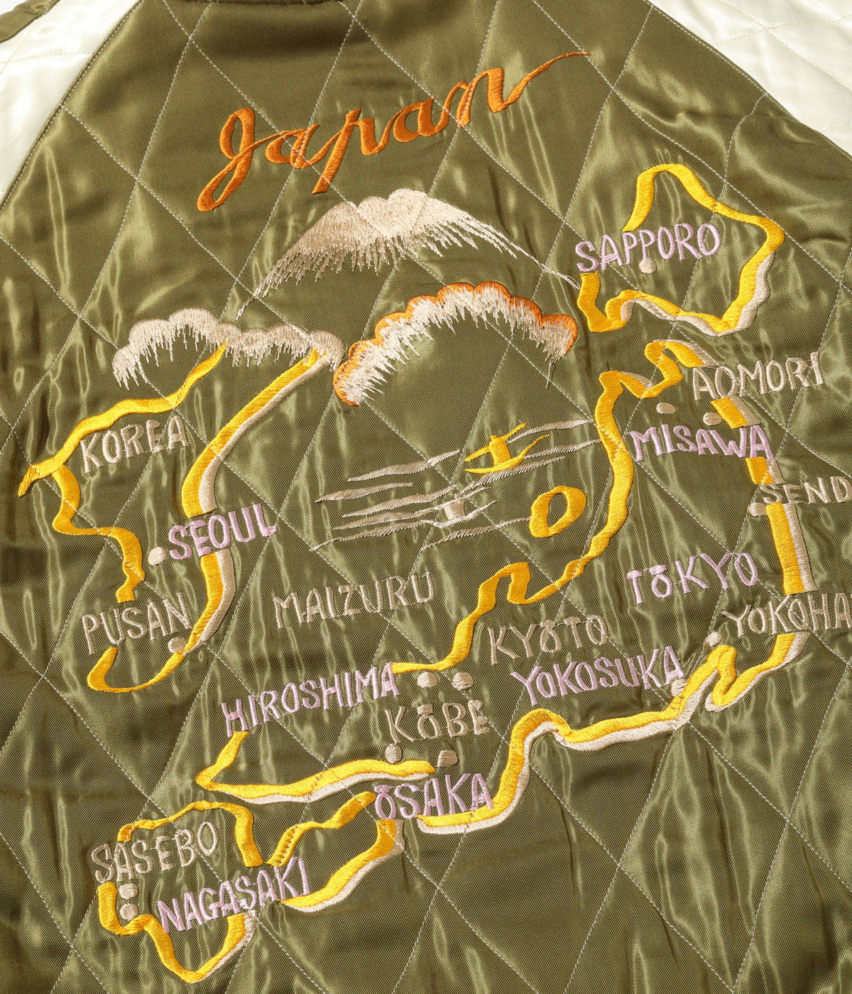 2026ǯ10��16������ / Lot No. TT15974-128 / Mid 1950s Style Velveteen Souvenir Jacket ��WHITE DRAGON�� �� ��JAPAN MAP��