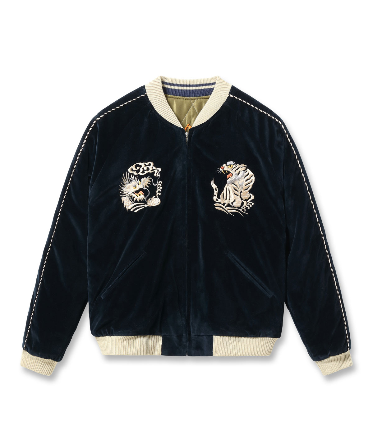 2026ǯ10��16������ / Lot No. TT15974-128 / Mid 1950s Style Velveteen Souvenir Jacket ��WHITE DRAGON�� �� ��JAPAN MAP��