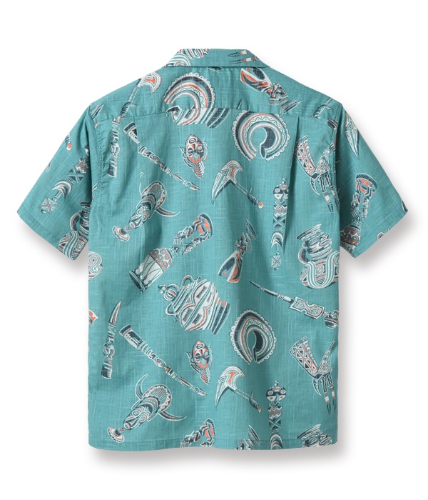 Lot No. SS38410 / COTTON LINEN SLUBYARN OPEN SHIRTS ��NATIVE MASKS��