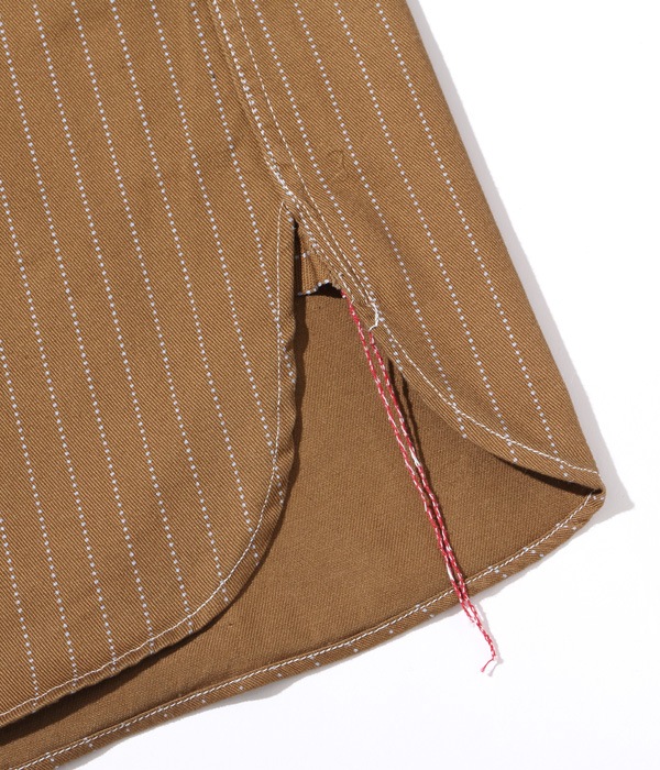 Lot No. SC38700 / FICTION ROMANCE 8.5oz. BROWN WABASH STRIPE WORK SHIRT (SHORT SLEEVE)