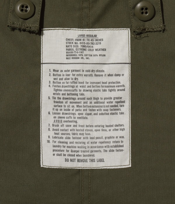 Lot No. BR14719 / Type M-65 (NO HOOD) ��BUZZ RICKSON CO., INC.��