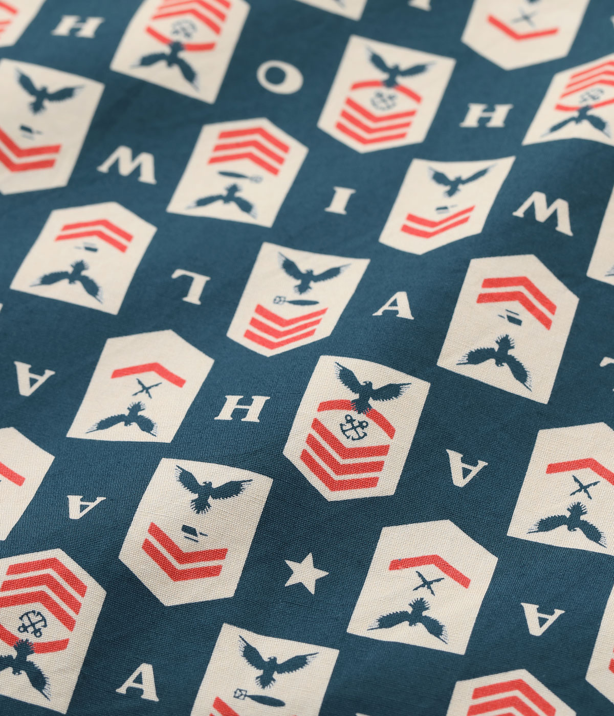 Lot No. SS39697 / COTTON BROAD HAWAIIAN SHIRT ��NAVY'S CHEVRON��