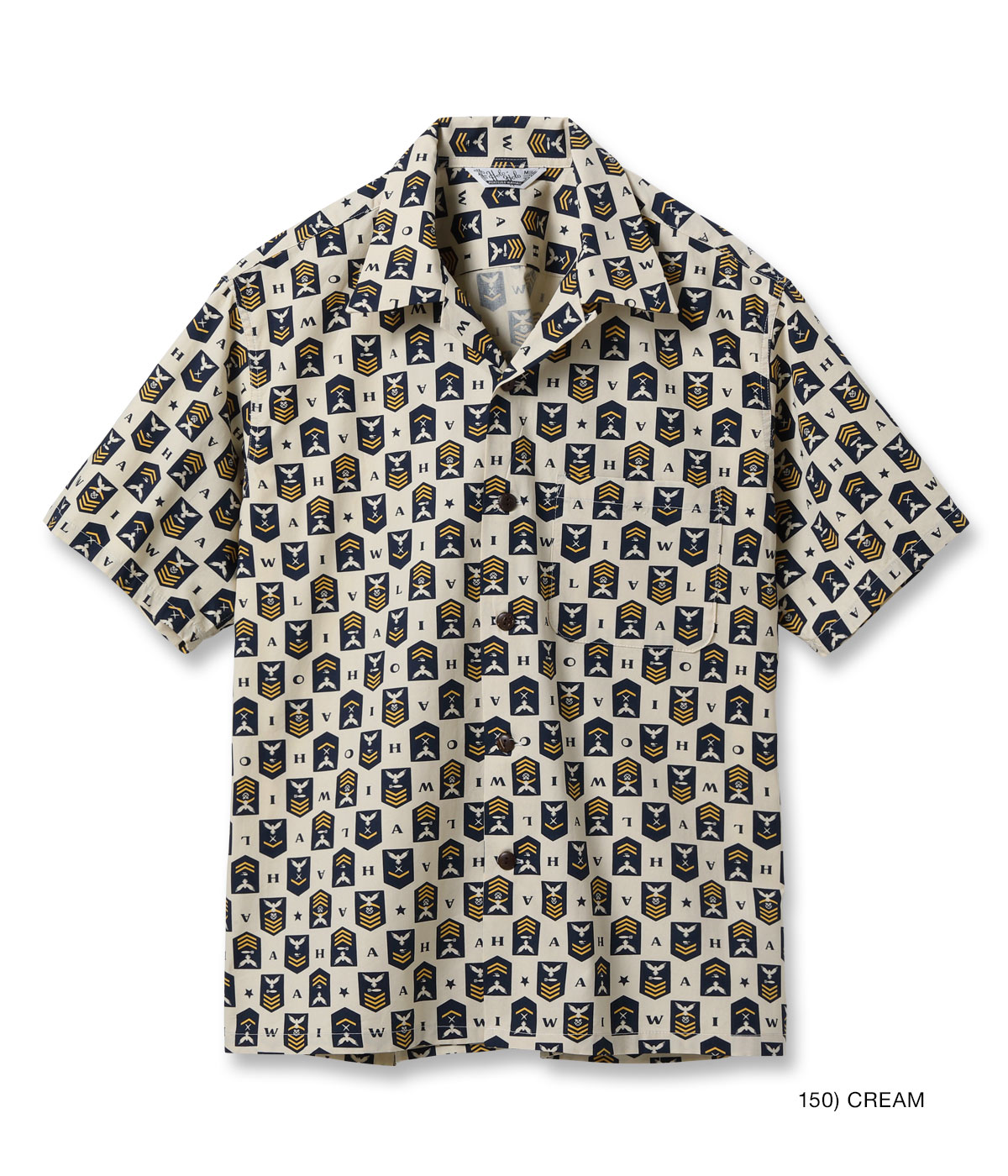 Lot No. SS39697 / COTTON BROAD HAWAIIAN SHIRT ��NAVY'S CHEVRON��