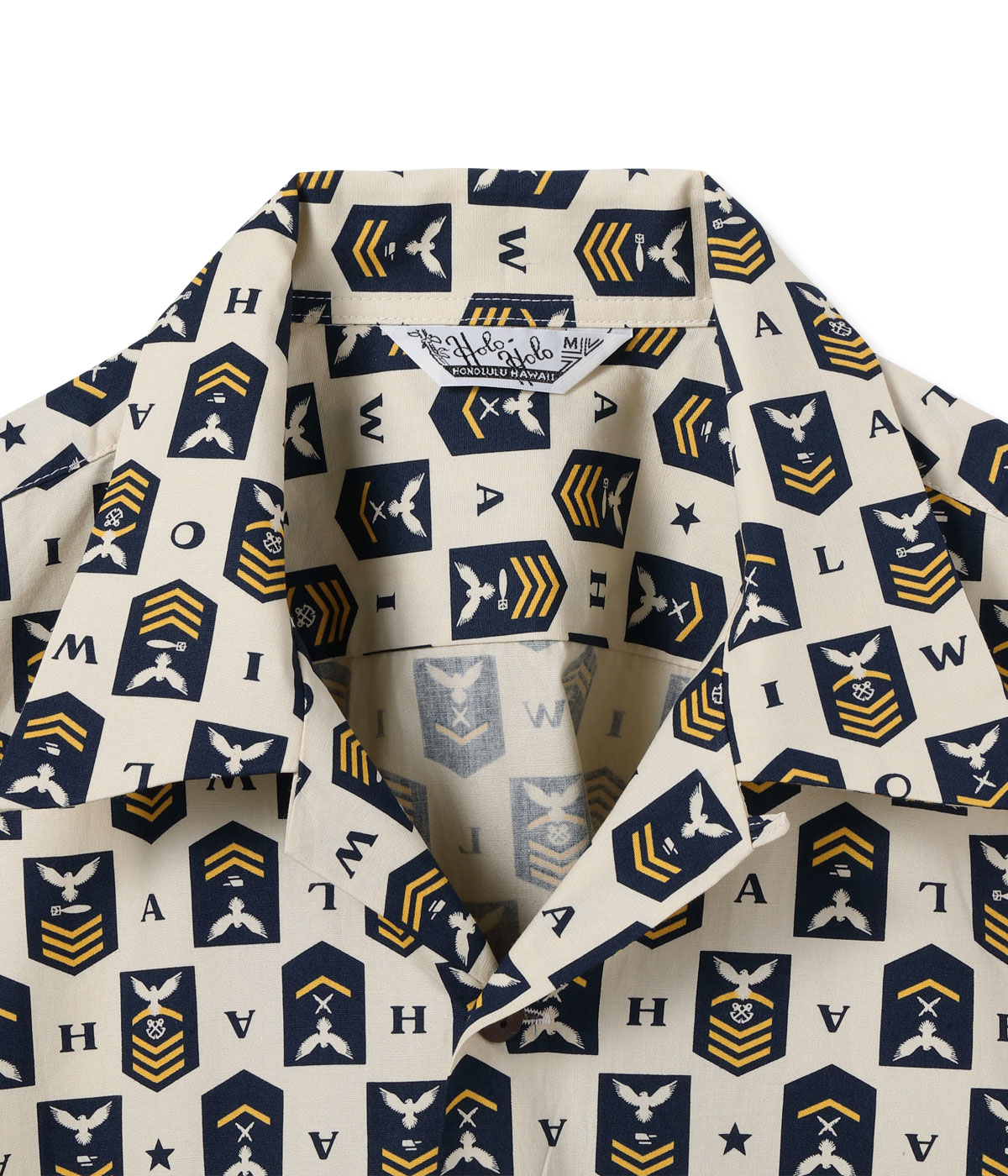 Lot No. SS39697 / COTTON BROAD HAWAIIAN SHIRT ��NAVY'S CHEVRON��