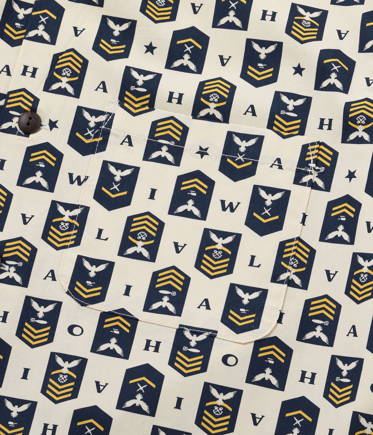 Lot No. SS39697 / COTTON BROAD HAWAIIAN SHIRT ��NAVY'S CHEVRON��