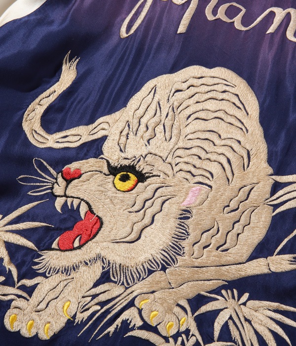 Lot No. TT14896-145 / Mid 1950s Style Acetate Souvenir Jacket ��DUELLING DRAGONS�� �� ��WHITE TIGER�� (AGING MODEL)