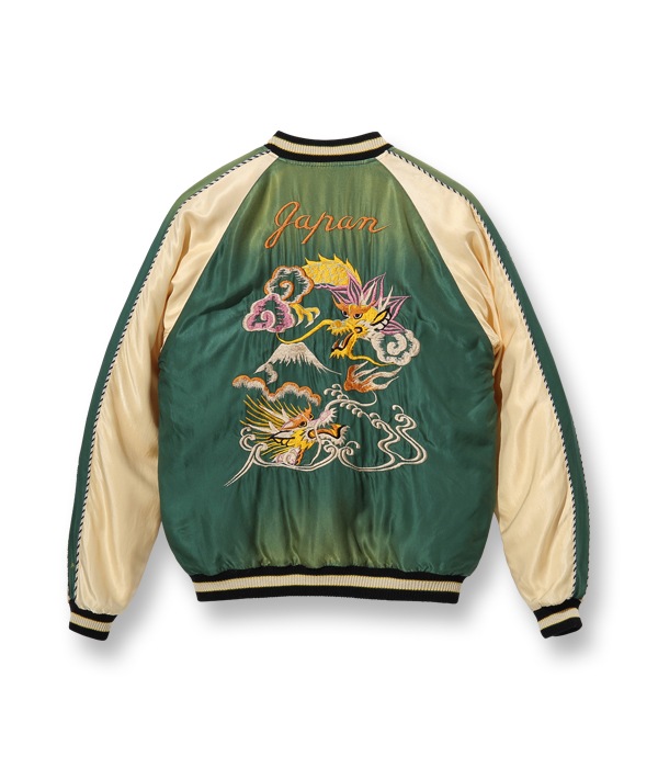 Lot No. TT14896-145 / Mid 1950s Style Acetate Souvenir Jacket ��DUELLING DRAGONS�� �� ��WHITE TIGER�� (AGING MODEL)