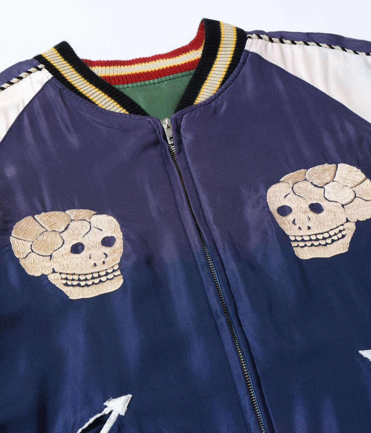 Lot No. TT15793-128 / Mid 1950s Style Acetate Souvenir Jacket SNAKE & SKULL  DRAGON HEAD (AGING MODEL)