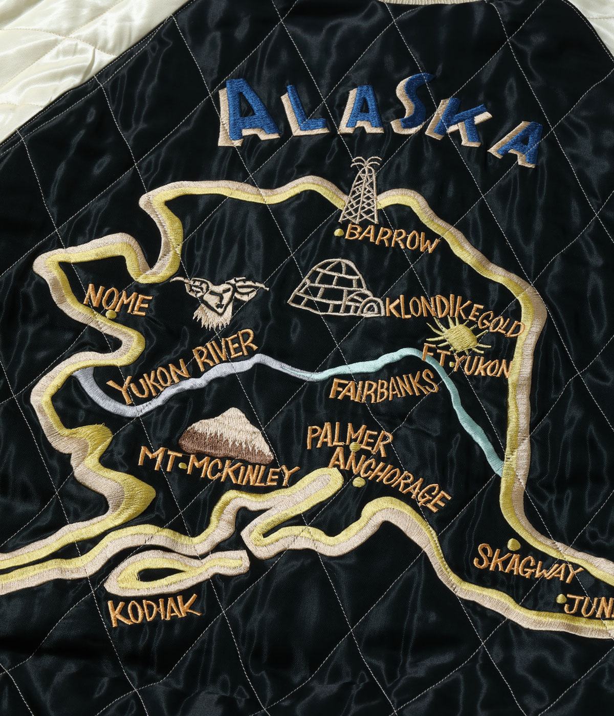 2026ǯ��������ͽ�� / Lot No. TT15974-145 / Late 1950s Style Velveteen Souvenir Jacket ��POLAR BEAR�� �� ��ALASKA MAP��