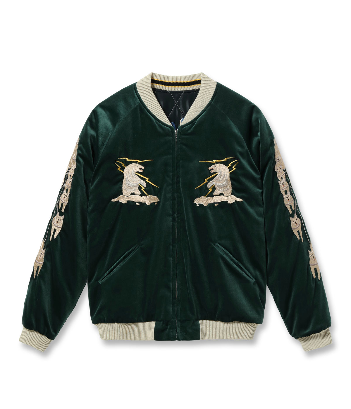 2026ǯ��������ͽ�� / Lot No. TT15974-145 / Late 1950s Style Velveteen Souvenir Jacket ��POLAR BEAR�� �� ��ALASKA MAP��