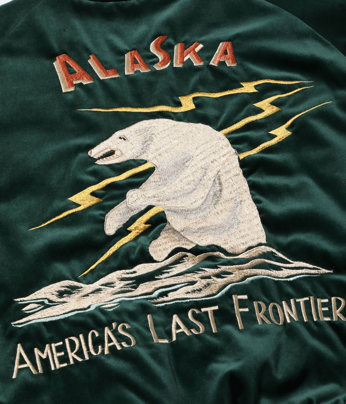 2026ǯ��������ͽ�� / Lot No. TT15974-145 / Late 1950s Style Velveteen Souvenir Jacket ��POLAR BEAR�� �� ��ALASKA MAP��