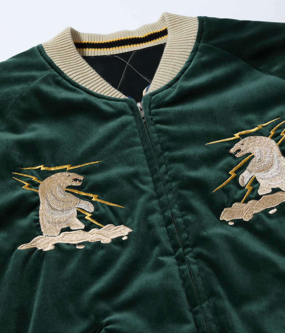 2026ǯ��������ͽ�� / Lot No. TT15974-145 / Late 1950s Style Velveteen Souvenir Jacket ��POLAR BEAR�� �� ��ALASKA MAP��