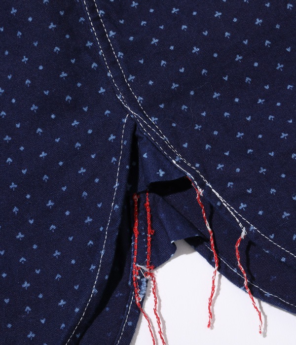 Lot No. SC28651 / FICTION ROMANCE 4.5oz. INDIGO "CASINO STRIPE" WORK SHIRT (LONG SLEEVE)