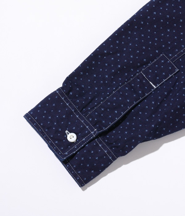 Lot No. SC28651 / FICTION ROMANCE 4.5oz. INDIGO "CASINO STRIPE" WORK SHIRT (LONG SLEEVE)