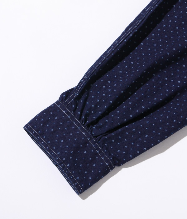 Lot No. SC28651 / FICTION ROMANCE 4.5oz. INDIGO "CASINO STRIPE" WORK SHIRT (LONG SLEEVE)