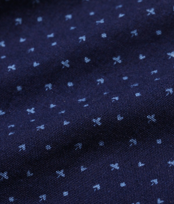 Lot No. SC28651 / FICTION ROMANCE 4.5oz. INDIGO "CASINO STRIPE" WORK SHIRT (LONG SLEEVE)