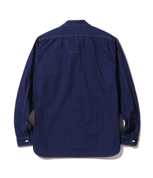 Lot No. SC28651 / FICTION ROMANCE 4.5oz. INDIGO "CASINO STRIPE" WORK SHIRT (LONG SLEEVE)