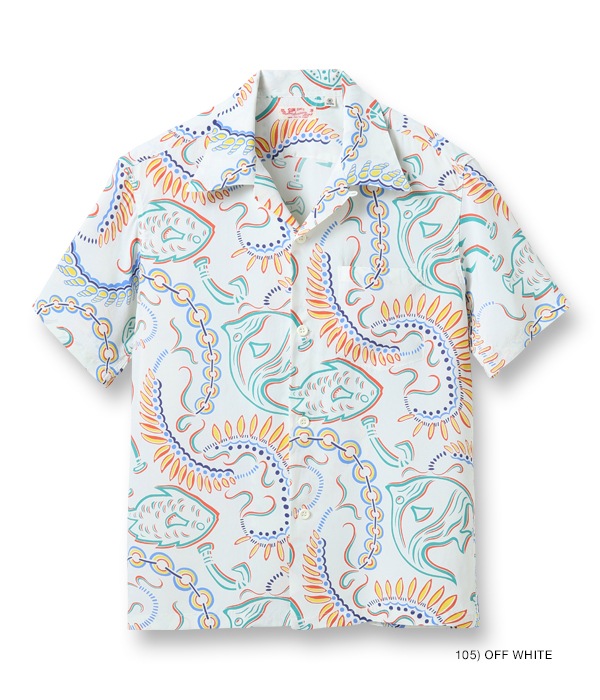 Lot No. SS38811 / RAYON HAWAIIAN SHIRT ��PARADISE PICTOGRAPH��