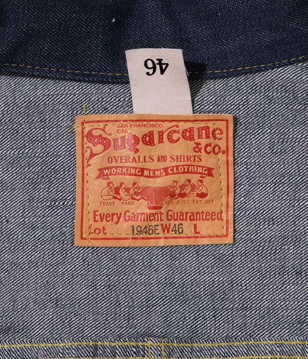 Lot No. SC19007T / SUGAR CANE Super Denim Collectibles #07 13.5oz. BLUE DENIM BLOUSE 1946 MODEL (T-BACK)