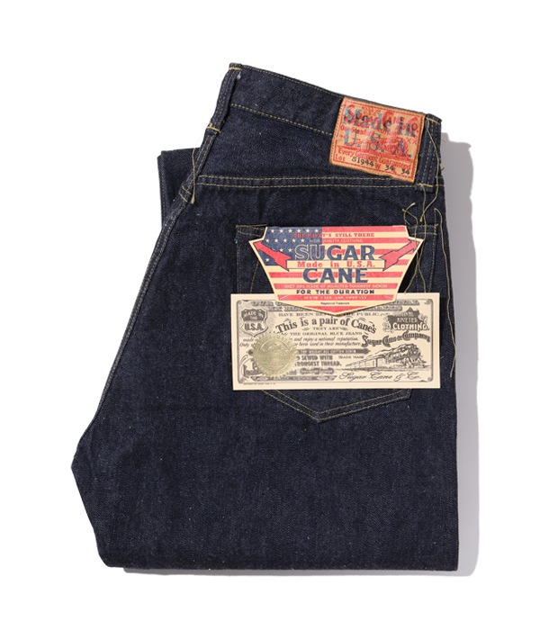 Lot No. SC41944US / SUGAR CANE Made in USA 13oz. BLUE DENIM WAIST OVERALLS S1944 MODEL