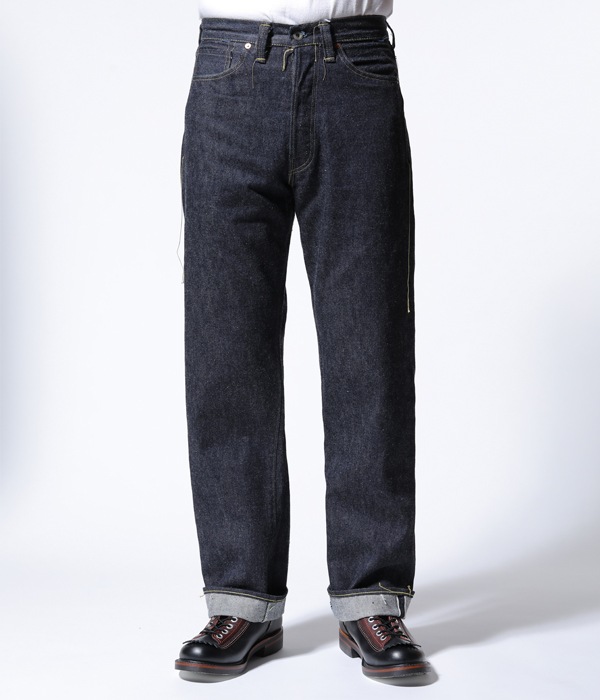 Lot No. SC41944US / SUGAR CANE Made in USA 13oz. BLUE DENIM WAIST OVERALLS S1944 MODEL