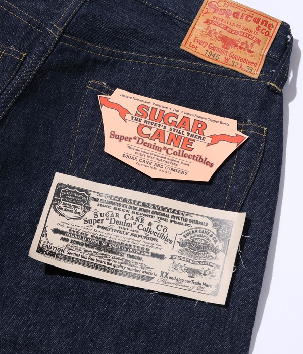 Lot No. SC49007 / SUGAR CANE Super ��Denim�� Collectibles #07 13.5oz. BLUE DENIM WAIST OVERALLS ��1946�� MODEL