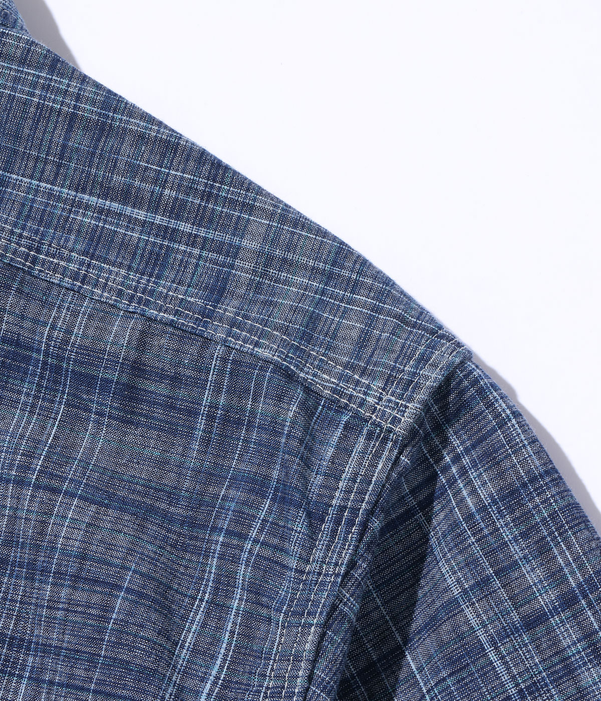 Lot No. SC29264 / FICTION ROMANCE 6.9oz. INDIGO KASURI WORK SHIRT