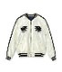 Lot No. TT15682-105 / Mid 1950s Style Acetate Souvenir Jacket BLACK TIGER  DUELLING DRAGONS