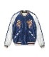 Lot No. TT15682-105 / Mid 1950s Style Acetate Souvenir Jacket BLACK TIGER  DUELLING DRAGONS