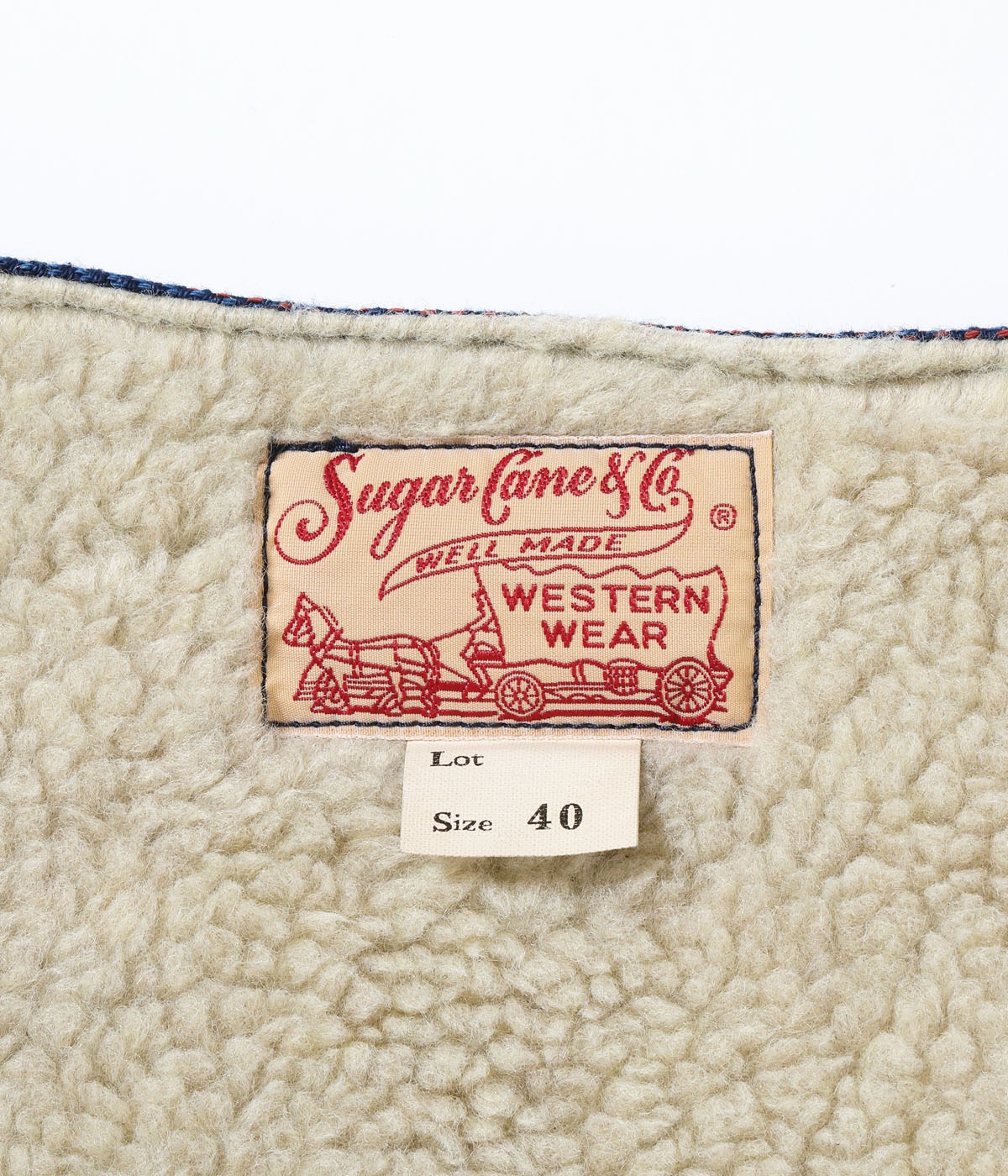 Lot No. SC15828 / NATIVE AMERICAN INDIGO DOBBY WORK VEST BOA LINING