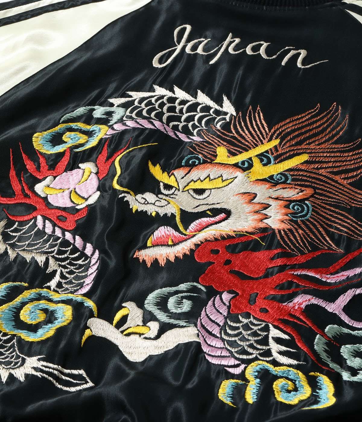 Lot No. TT15682-119 / Early 1950s Style Acetate Souvenir Jacket ��WHITE DRAGON�� �� ��EAGLE��