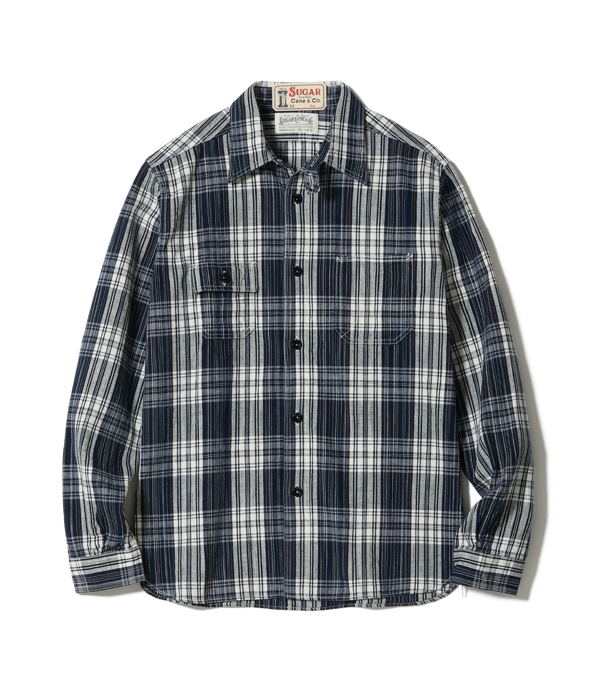 Lot No. SC29670 / FICTION ROMANCE 6oz. INDIGO CHECK WORK SHIRT