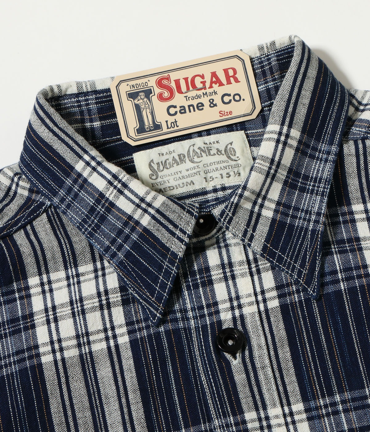 Lot No. SC29670 / FICTION ROMANCE 6oz. INDIGO CHECK WORK SHIRT