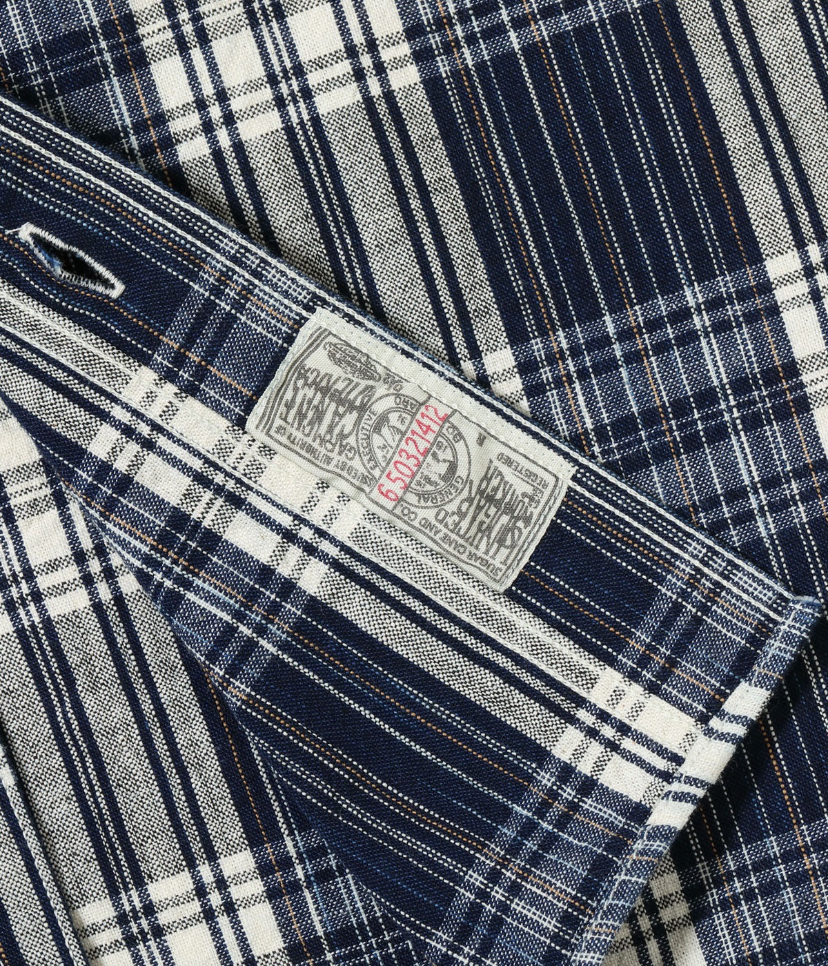 Lot No. SC29670 / FICTION ROMANCE 6oz. INDIGO CHECK WORK SHIRT