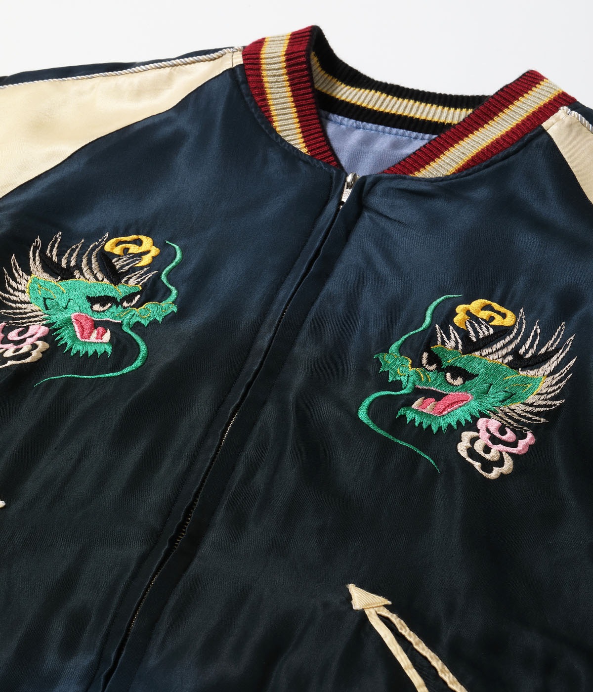 Lot No. TT15545-119 / Early 1950s Style Acetate Souvenir Jacket EAGLE & DRAGON  GREEN DRAGON (AGING MODEL)