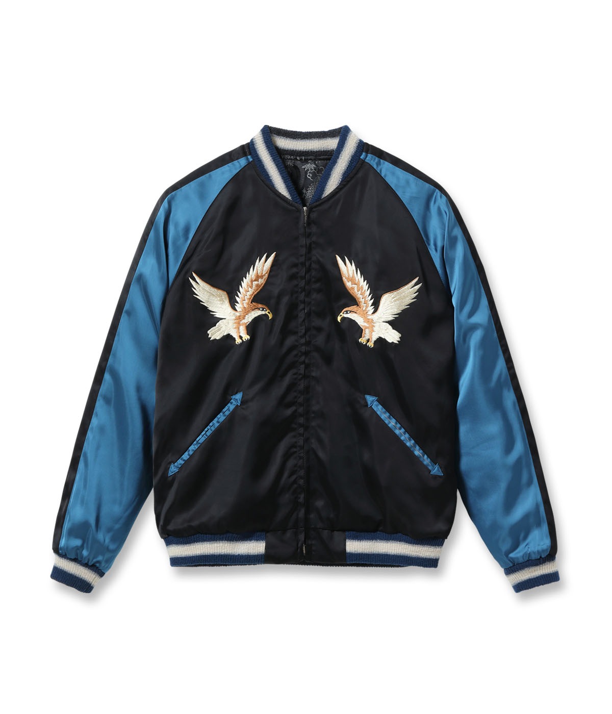 Lot No. TT15717-119 / Early 1950s Style Rayon Brocade  Acetate Souvenir Jacket TOYO ENTERPRISE 60th Anniversary Special Edition TIGER & DRAGON (BROCADE)  EAGLE