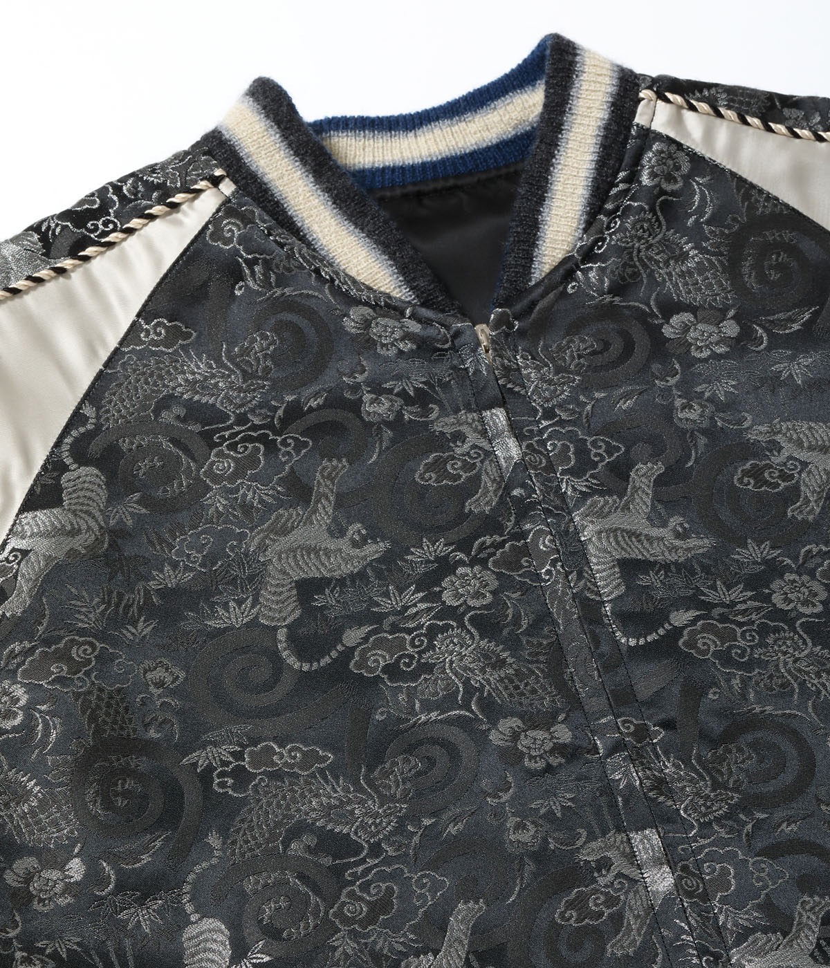 Lot No. TT15717-119 / Early 1950s Style Rayon Brocade  Acetate Souvenir Jacket TOYO ENTERPRISE 60th Anniversary Special Edition TIGER & DRAGON (BROCADE)  EAGLE