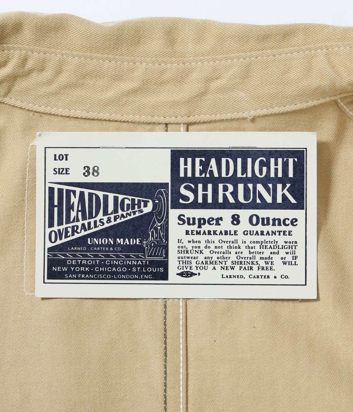 Lot No. HD15908 / HEADLIGHT 10oz. RANDOM HBT WORK COAT