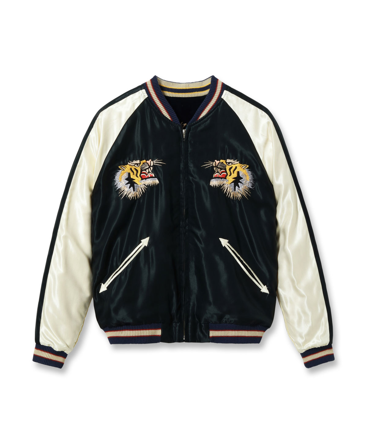 Lot No. TT15975-128 / Mid 1950s Style Velveteen (Two-tone) �� Acetate Souvenir Jacket ��BLUE EAGLE�� �� ��ROARING TIGER��