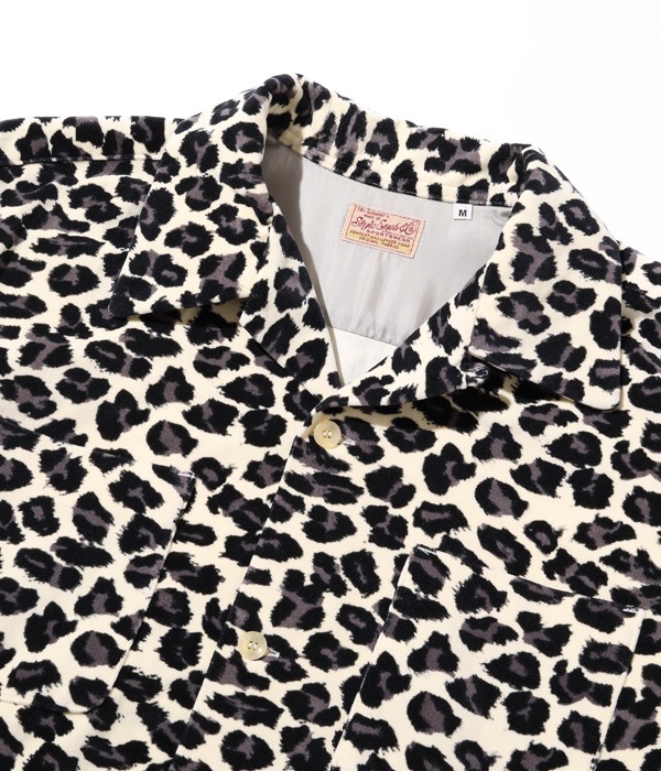 Lot No. SE28973 / Mid 1950s Style Velveteen Sports Shirt LEOPARD